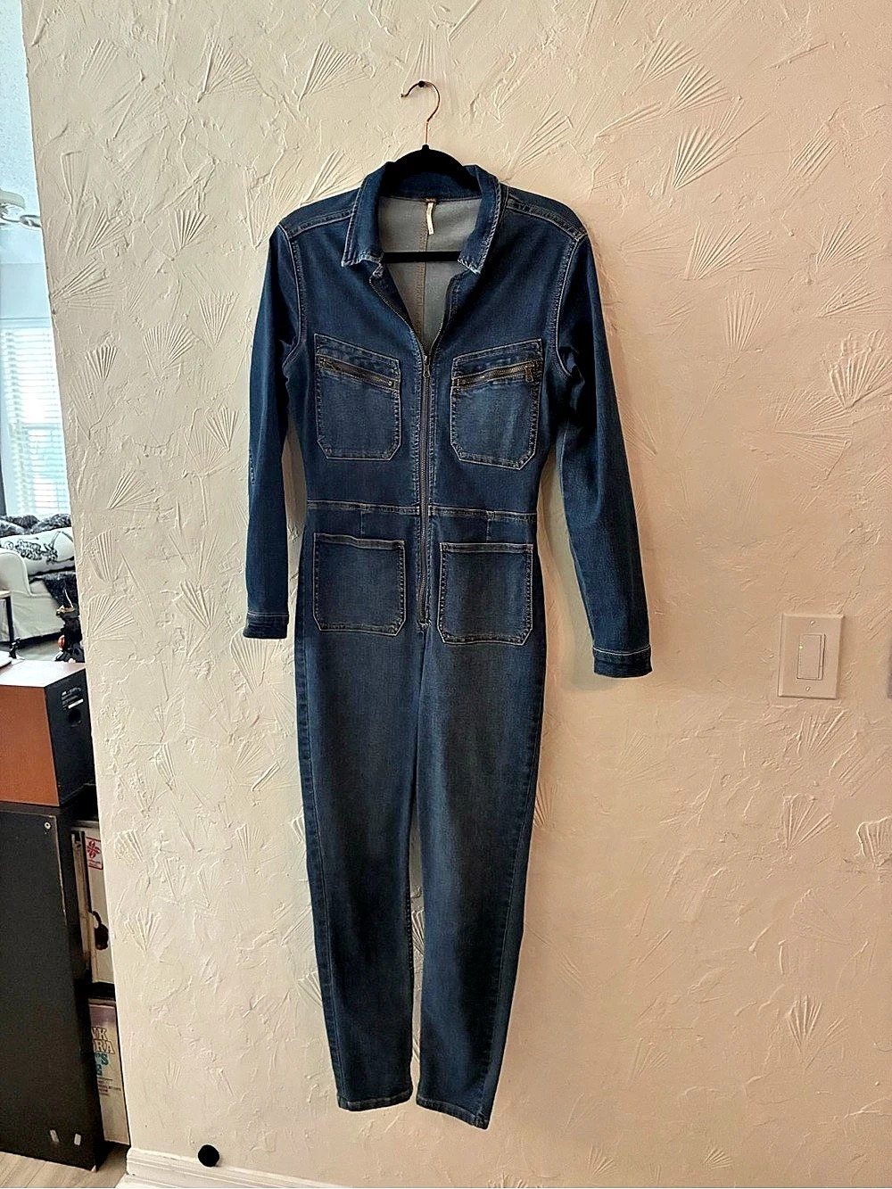 Free People Lennox Jumpsuit Women's Blue Denim